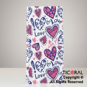 BOLSITA PAPEL CORAZONES GRAFITTI LOVE 12X24CM x 10
